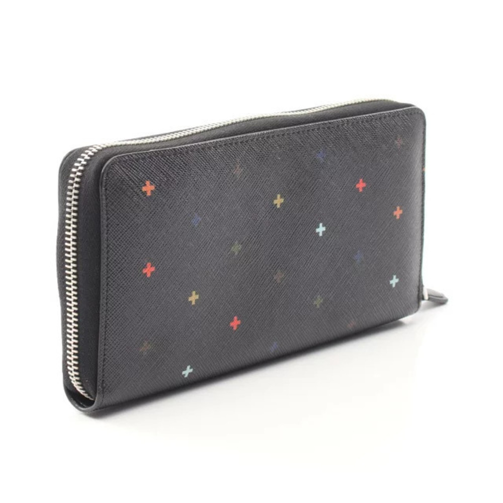 Givenchy Round Multicolor Leather Wallet Black Long Black